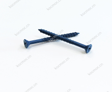 Flat head, double thread high and low, sharp point.